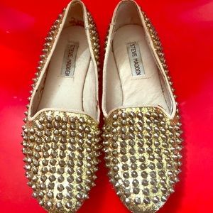 Steve Madden Gold Studded Loafers